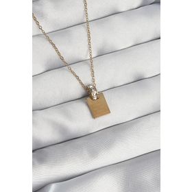 Clariss 316L Çelik Zincir Gold Renk Zirkon Taşlı Aşk Mektubu Kolye