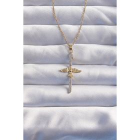 Clariss 316L Çelik Zincir Gold Renkli Zirkon Taşlı Anka Kuşu Kolye
