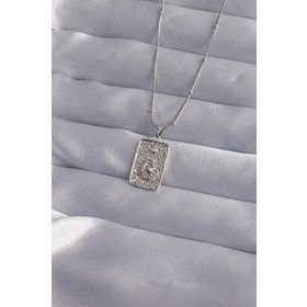 Clariss 316L Çelik Zincir Gümüş Renk Lazer İşlemeli Göz Figür Tarot Kolye