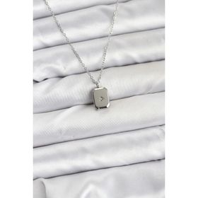 Clariss 316L Çelik Zincir Gümüş Renk Minimal Kutup Yıldızı Model Kadın Kolye