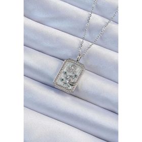Clariss 316L Çelik Zincir Gümüş Renk Zirkon Taşlı Aslan Figürlü Tarot Kolye