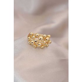 Clariss Ayarlamalı Gold Renk Metal Bombeli Boluncuk Model Yüzük