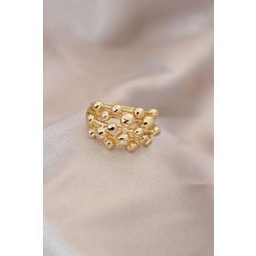 Clariss Ayarlamalı Gold Renk Metal Bombeli Boluncuk Model Yüzük