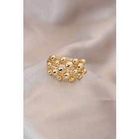 Clariss Ayarlamalı Gold Renk Metal Bombeli Boluncuk Model Yüzük
