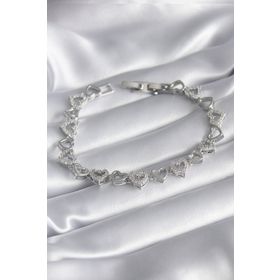 Clariss BB5848 316L Kalp Model VIP Seri Çelik Gümüş Renk Zirkon Taşlı Kadın Bileklik