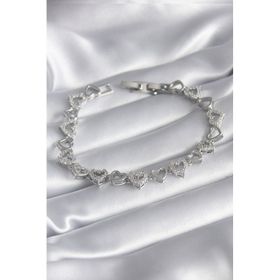Clariss BB5848 316L Kalp Model VIP Seri Çelik Gümüş Renk Zirkon Taşlı Kadın Bileklik