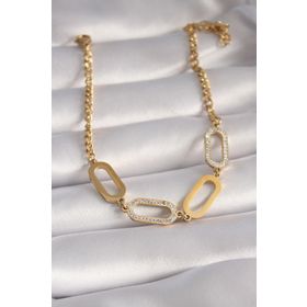 Clariss BB5931 316L Halka Model Çelik Gold Renk Zirkon Taşı Kadın Bileklik
