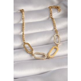 Clariss BB5931 316L Halka Model Çelik Gold Renk Zirkon Taşı Kadın Bileklik