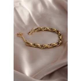 Clariss BB5942 316L Çelik Gold Renk Kalın Zincir Model Kadın Bileklik