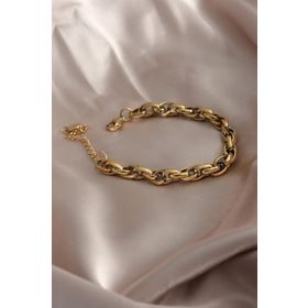 Clariss BB5942 316L Çelik Gold Renk Kalın Zincir Model Kadın Bileklik