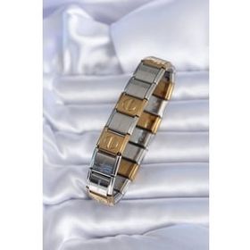 Clariss BJ-BB5460 316L Çelik Gümüş Gold Renk Nominaition Model Kadın Bileklik