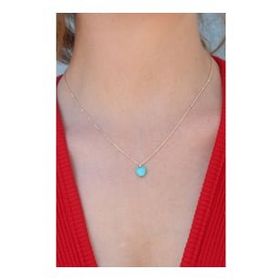 Clariss BJ-BKO6616 Gold Renk Mavi Boncuk Figür Kadın Kolye