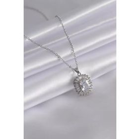 Clariss BJ-BKO6992 316L Çelik Gold Renk Kare Zirkon Taşlı Kadın Kolye