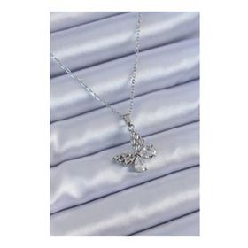 Clariss BJ-BKO7608 316L Çelik Gümüş Renk Zirkon Taşlı Kelebek Model Kadın Kolye