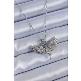 Clariss BJ-BKO7612 316L Çelik Gümüş Renk Zirkon Taşlı Melek Model Kadın Kolye