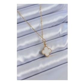 Clariss BJ-BKO7631 316L Çelik Gold Renk Zirkon Taşlı Yonca Model Kadın Kolye