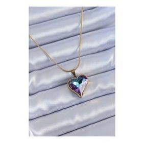 Clariss BJ-BKO7645 316L Çelik Gold Renk Kristal Taşlı Kalp Model Kadın Kolye