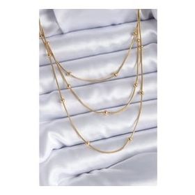 Clariss BJ-BKO7700 316L Çelik Gold Renk 3'lü Minimal Toplu Kadın Kolye