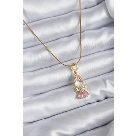 Clariss BJ-BKO7836 316L Çelik Zincir Gold Renk Zirkon Taşlı Bebek Model Kadın Kolye