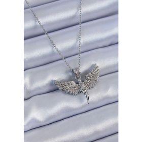 Clariss BJ-BKO7906 316L Çelik Gümüş Renk Zirkon Taşlı Melek Model Kadın Kolye