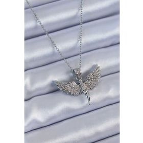 Clariss BJ-BKO7906 316L Çelik Gümüş Renk Zirkon Taşlı Melek Model Kadın Kolye