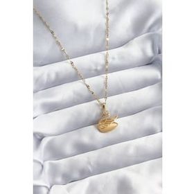Clariss BJ-BKO8065 316L Çelik Zincir Gold Renk Zirkon Taşlı Kuğu Model Kadın Kolye