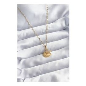 Clariss BJ-BKO8065 316L Çelik Zincir Gold Renk Zirkon Taşlı Kuğu Model Kadın Kolye