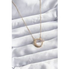 Clariss BJ-BKO8068 316L Çelik Zincir Gold Renk Zirkon Taşlı Ay Yıldız Model Kadın Kolye