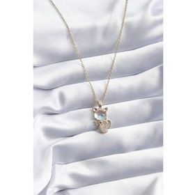 Clariss BJ-BKO8069 316L Çelik Gold Renk Zirkon Taşlı Kedi Model Kadın Kolye
