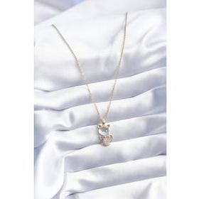 Clariss BJ-BKO8069 316L Çelik Gold Renk Zirkon Taşlı Kedi Model Kadın Kolye