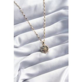 Clariss BJ-BKO8088 316L Çelik Gold Renk Zirkon Taşlı Pusula Model Kadın Kolye