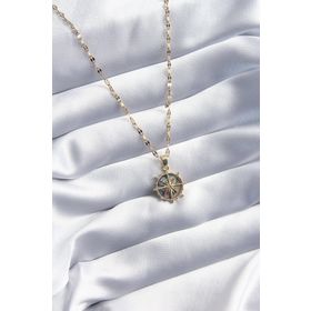 Clariss BJ-BKO8088 316L Çelik Gold Renk Zirkon Taşlı Pusula Model Kadın Kolye