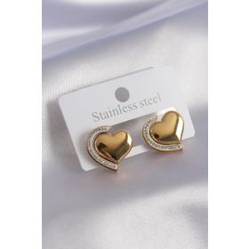 Clariss BJ-BKP7108 316L Çelik Gold Renk Kalp Figür Sallanı Model Kadın Küpe