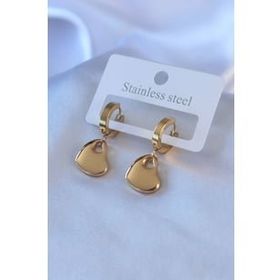Clariss BJ-BKP7108 316L Çelik Gold Renk Kalp Figür Sallanı Model Kadın Küpe