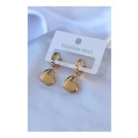 Clariss BJ-BKP7108 316L Çelik Gold Renk Kalp Figür Sallanı Model Kadın Küpe