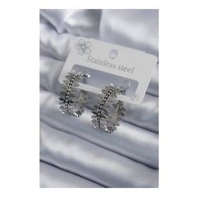 Clariss BJ-BKP7754 316L Çelik Gümüş Renk Halka Model Kadın Küpe