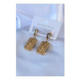 Clariss BJ-BKP7764 316L Çelik Gold Renk İşleme Plaka Model Kristal Taş Detay Kadın Küpe