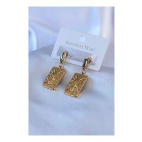 Clariss BJ-BKP7764 316L Çelik Gold Renk İşleme Plaka Model Kristal Taş Detay Kadın Küpe