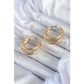 Clariss BJ-BKP8053 Gold Renk Halka Model Pirinç Kadın Küpe