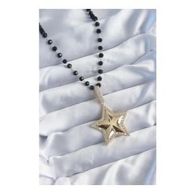 Clariss BKO8015 Gold Renk Siyah Boncuk Zirkon Taşlı Yıldız Model VIP Seri Kadın Kolye