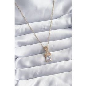 Clariss BKO8040 316L Çelik Zincir Gold Renk Zirkon Taşlı Taç Model Kadın Kolye