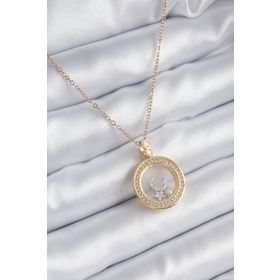 Clariss BKO8194 316L Çelik Gold Renk Zirkon Taş Detay Ay Yıldız Fanus Model Kadın Kolye