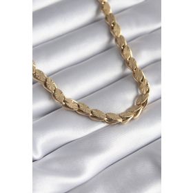 Clariss BKO8285 316L Çelik Gold Renk Lazer Kesim Arpa Zincir Model Kadın Kolye