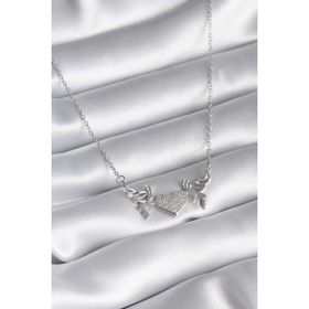 Clariss BKO8289 316L Çelik Gümüş Renk Zirkon Taşlı Kanat Kalp Model Kadın Kolye
