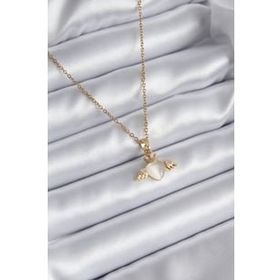Clariss BKO8290 316L Çelik Gold Renk Kanatlı Kalp Model Zirkon Taşlı Kadın Kolye