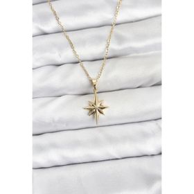 Clariss BKO8418 316L Çelik Gold Renk Zincir Kutup Yıldızı Model Kadın Kolye