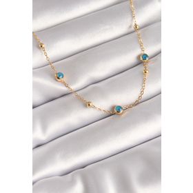 Clariss BKO8445 316L Çelik Gold Renk Zincir Nazar Boncuk Model Kadın Kolye