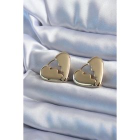 Clariss BKP8084 Gold Renk Kırık Kalp Model Pirinç Kadın Küpe