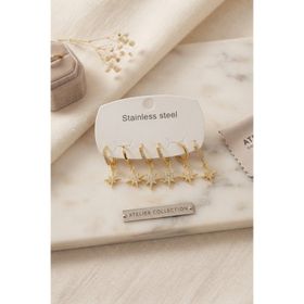 Clariss BKP8648 316L Çelik Gold Renk Kutup Yıldızı Model Kadın Küpe Seti