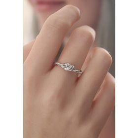Clariss BYK2417 Gümüş Renk Halat Düğüm Model Kadın Yüzük